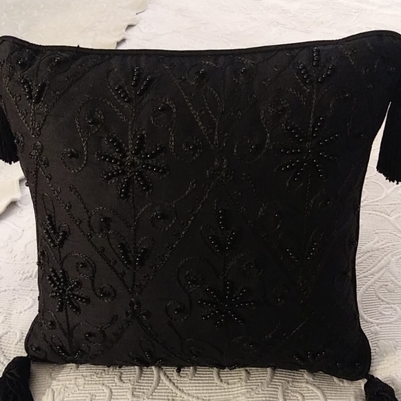 WC Designs Beaded Black Pillow - Picture 3 of 12
